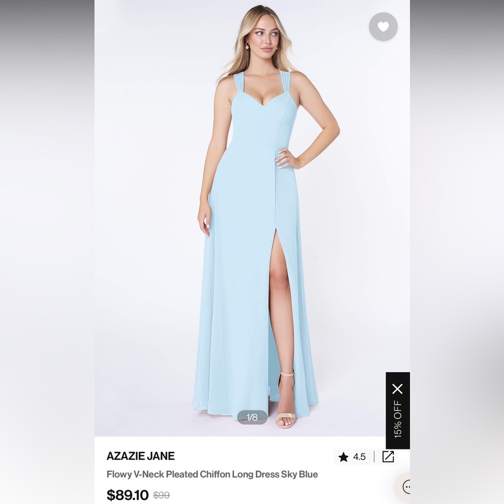 Azazie sky blue bridesmaids dress.